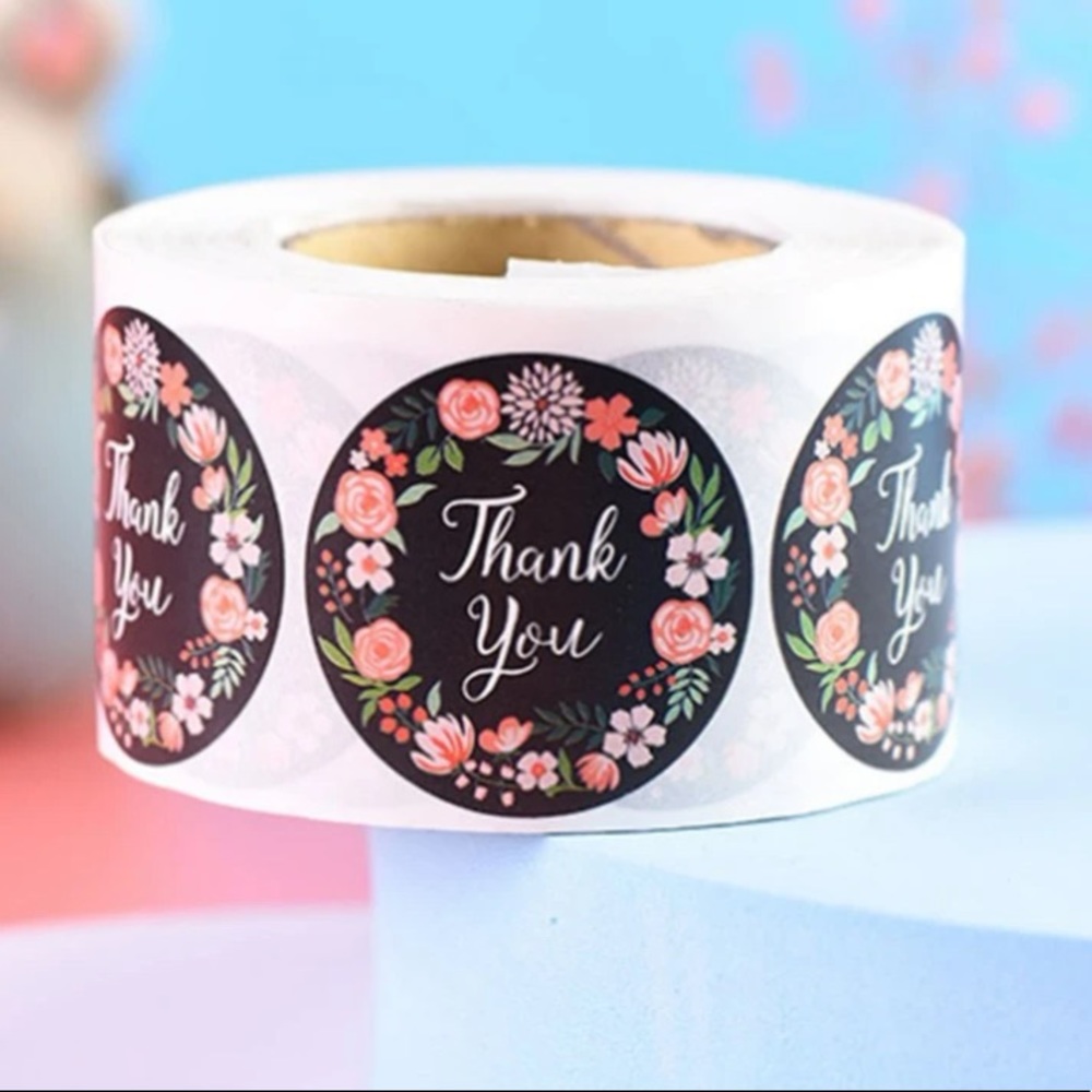 500 thank you stickers roll